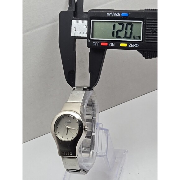 Vintage STORM Palladium Bubble Watch Silver Tone 90s Womens New Battery main image 12